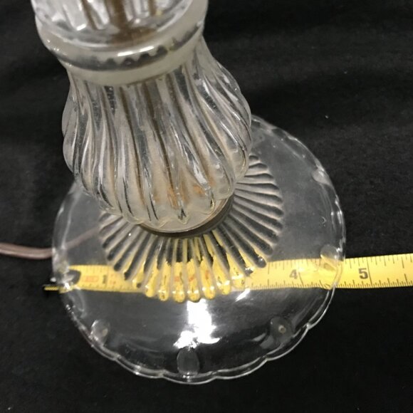 Vintage Electric Table Lamp Clear Glass Two Lite Chandalier Crystals 14 X 5 - Picture 7 of 9